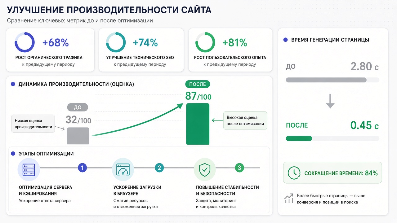 Image #4 — график роста показателей производительности и индексации после внедрения рекомендаций аудита