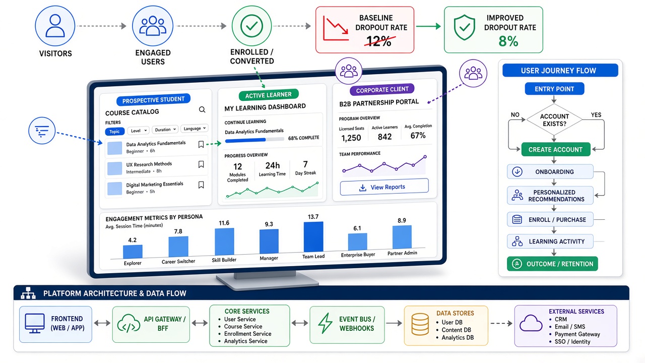Image #4 — Кейс платформы онлайн-курсов: рост конверсии на 25% и снижение отказов с 12% до 8%