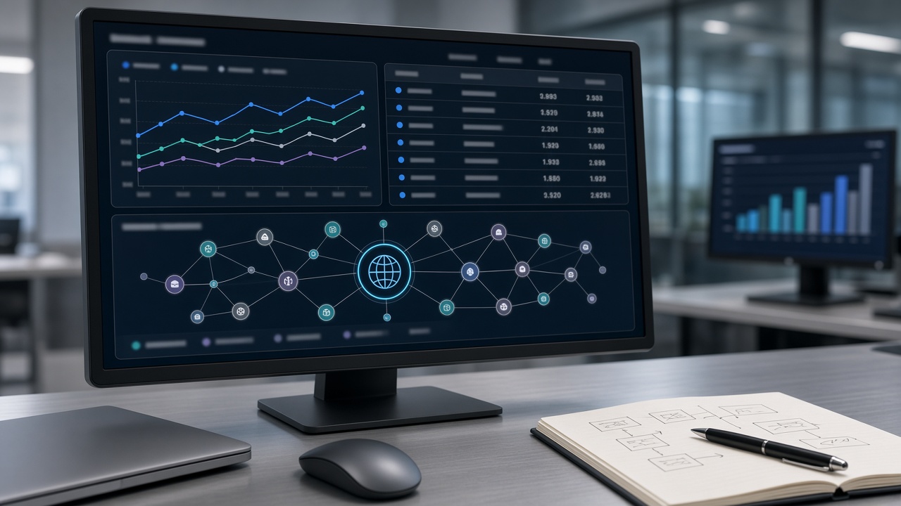 Image #4 — Пример отчёта о конкурентном анализе: дашборд в Google Data Studio с графиками видимости, таблицей семантики и картой ссылочного профиля