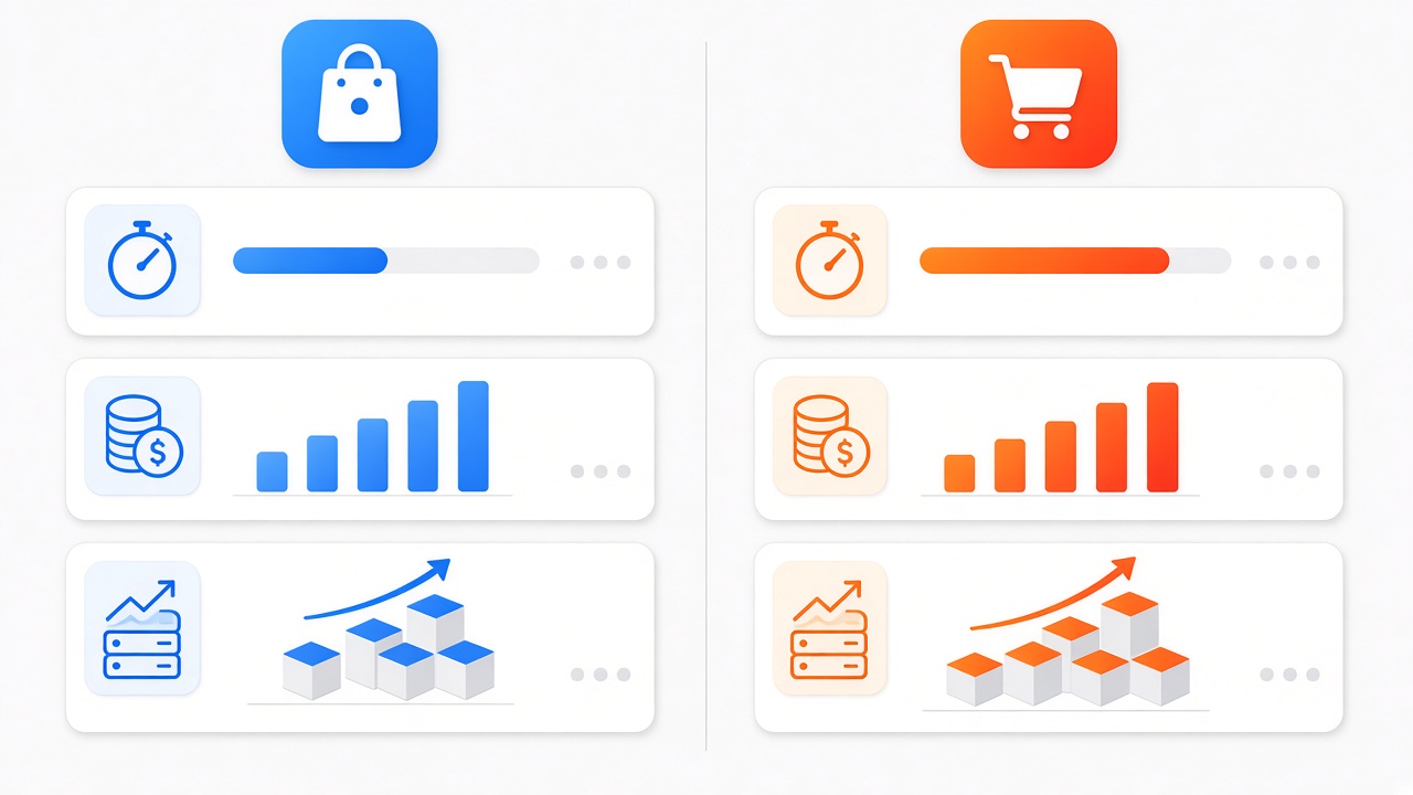 Image #3 — Сравнительная инфографика OpenCart и CS-Cart по скорости загрузки, стоимости и масштабируемости