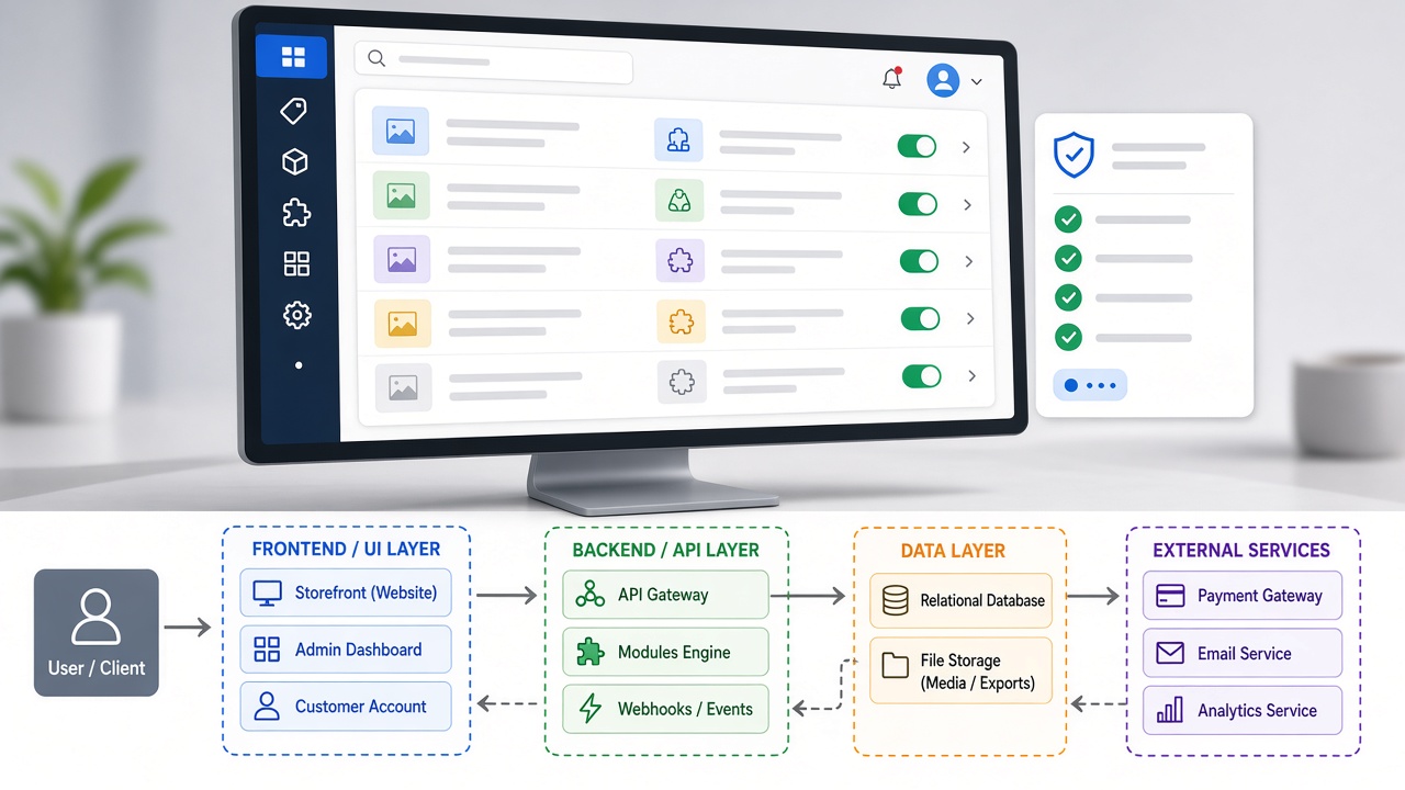 Image #4 — Скриншот административной панели OpenCart с настроенным каталогом и модулями интеграции