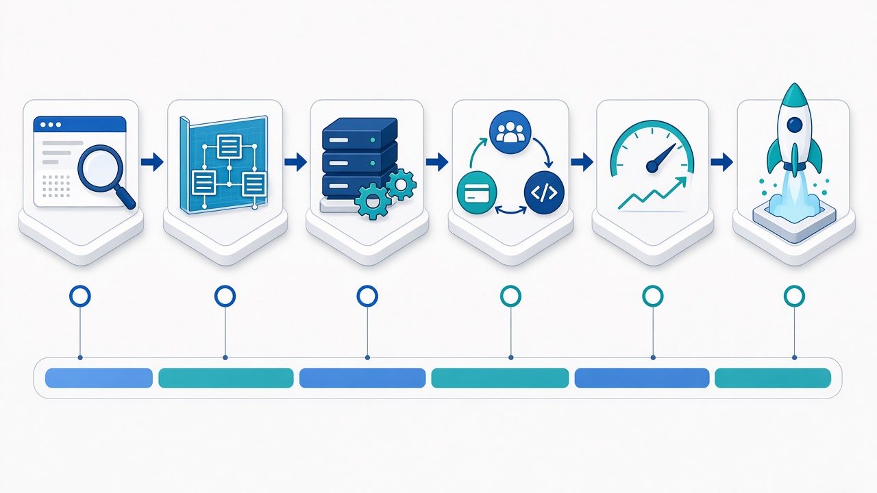 Image #2 — Пошаговая схема этапов backend-разработки: от аудита до запуска с контрольными точками и сроками
